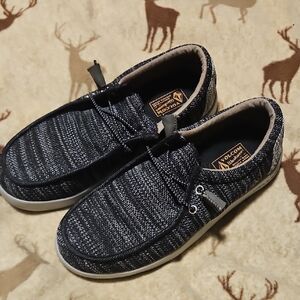 Volcom Black & Gray Knit Slip-On Loafers with Elastic Toggle And composite Toe